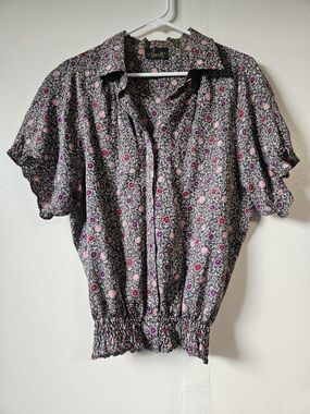 Authentic Vintage Sarli Made in Italy 100% Pure Silk Blouse TK-628 Size Small